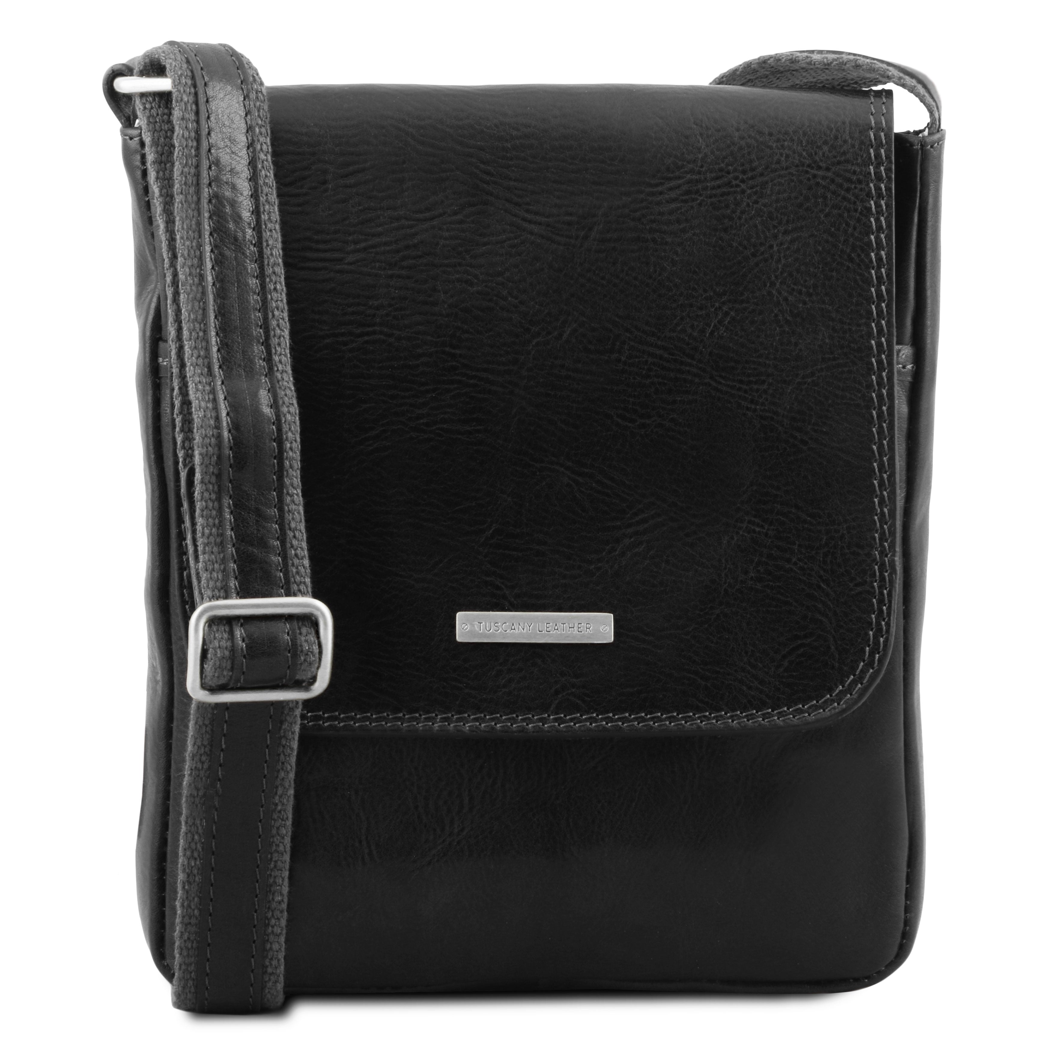 JOHN TL141408 Leather Crossbody bag for men With Front zip