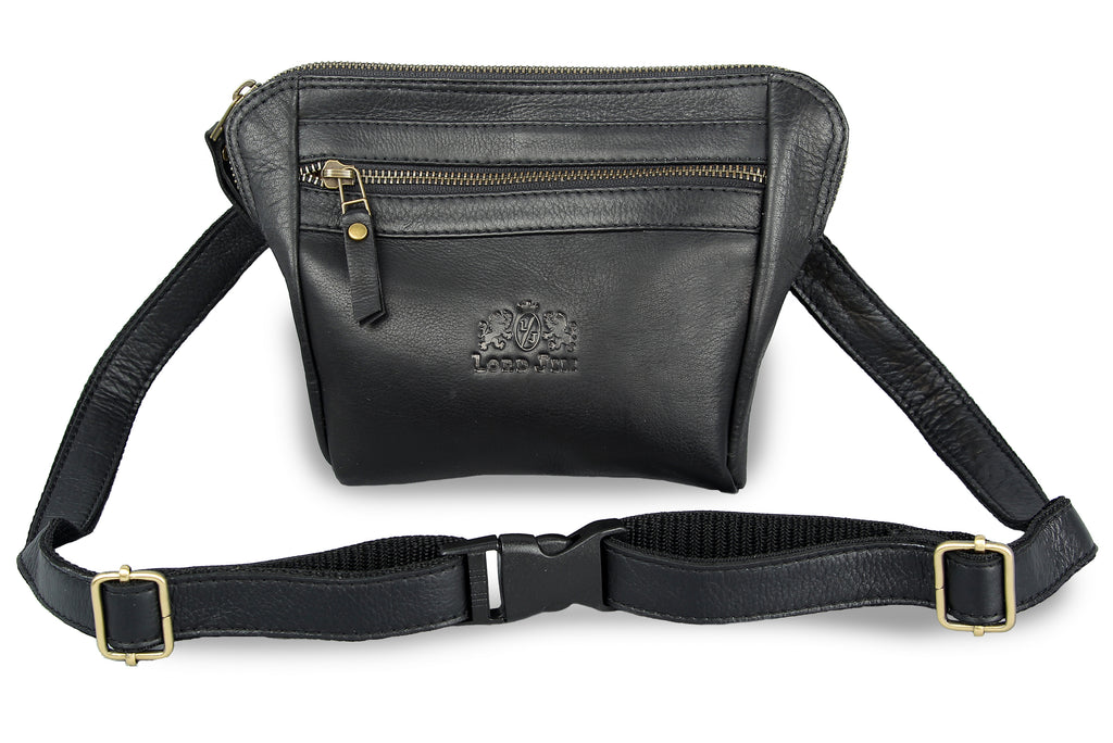 Flat fanny pack online leather